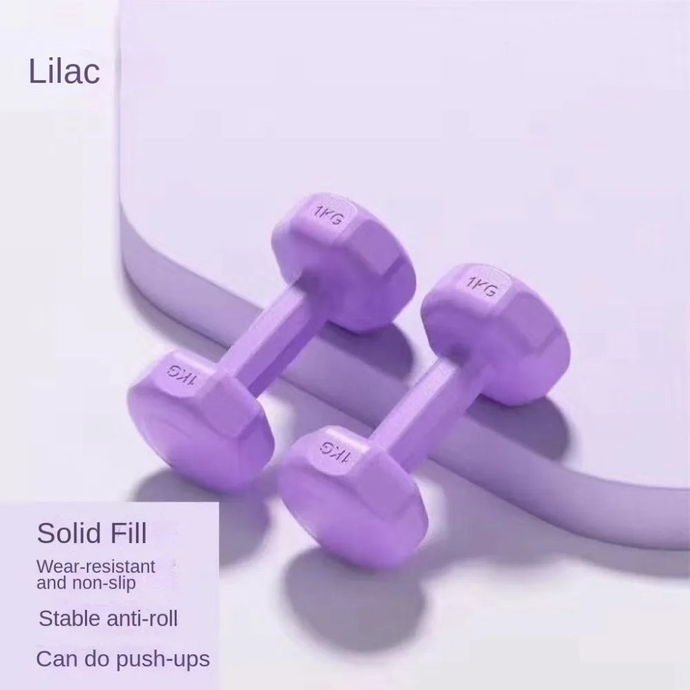 New 1kg Fitness Dumbbell Set PVC Non-Slip Kettlebell Waterproof Anti-Roll Small Dumbbell Home Equipment