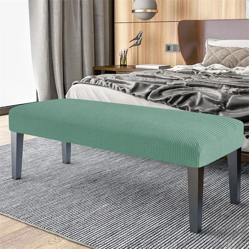 Stretch Dining Bench Covers Polar Fleece Long Bench Covers Anti-Dust Piano Stool Cover Removable Seat Protector Home Decor
