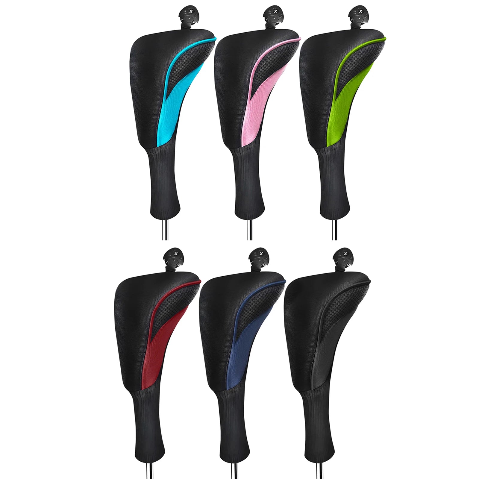 Golf Club Head Covers for Woods Hybrids 1 Pc Long Neck Golf Clubs Headcovers with Interchangeable No.Tags Golf Accessories