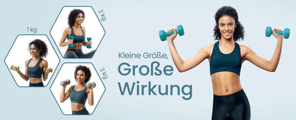 SONGMICS Dumbbell Set Short dumbbells Dumbbell Set 12kg Hexagon Neoprene dumbbells