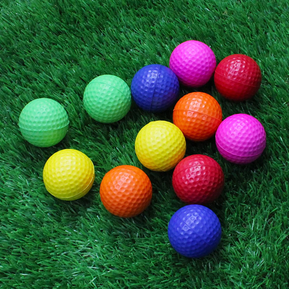10PCS Golf Balls Elastic Indoor Outdoor Practice Training Golf Hollow Ball Non-hole Mixed Color Indoor Golf Ball Pet Toy Ball