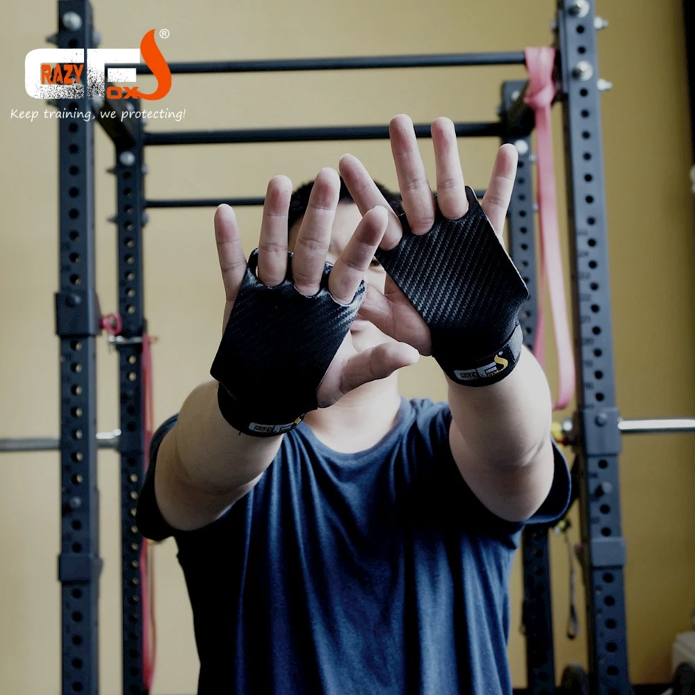 Carbon Gymnastics Hand Grips Weightlifting Workout Gym Gloves Palm Protection for Kettlebell Pull Up Gymnastic Crossfit Grip