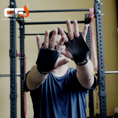 Carbon Gymnastics Hand Grips Weightlifting Workout Gym Gloves Palm Protection for Kettlebell Pull Up Gymnastic Crossfit Grip