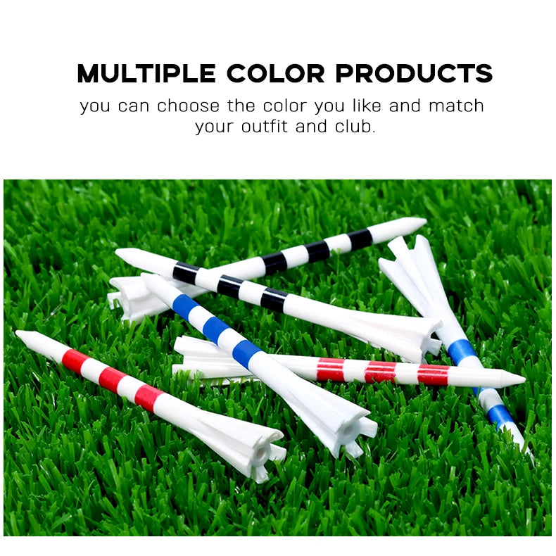 20 Pcs Golf Tees Stand Printing Scale Unbreakable Reduces Friction Golf Tees Plastic Side Spin 5 Prongs Tee Golf Supplies