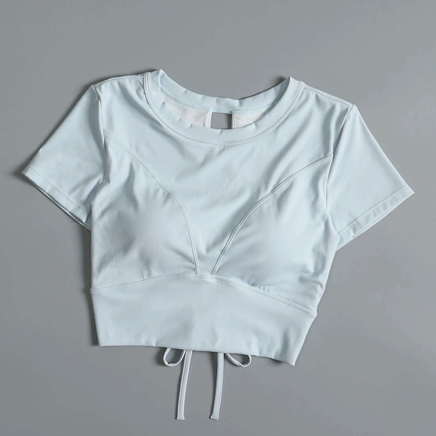 Yoga suit with chest pad sports beauty back fashionable quick-drying short-sleeved T-shirt running Pilates training fitness