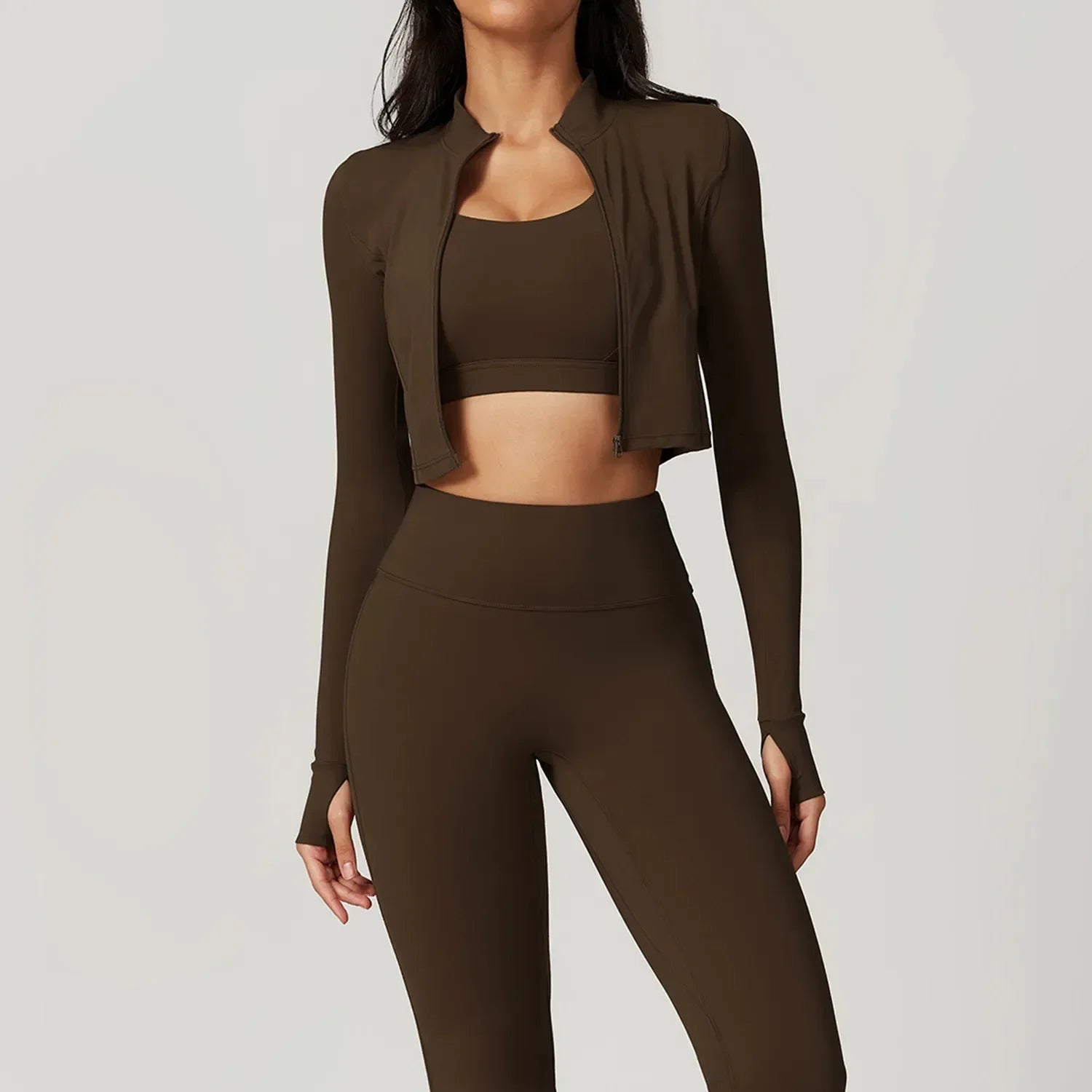 Womens Yoga Outfit Three Pieces Suits Vest Set Exercise Close-Fitting Fitness Wear Running Elastic Workout Tracksuit