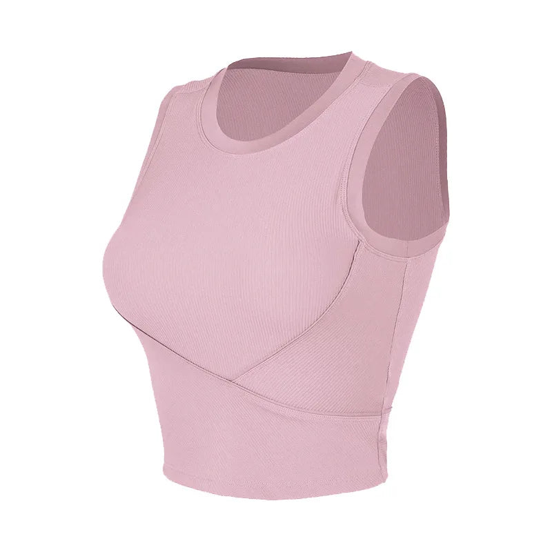 Women's Racerback Sports Bras with Padded - Summer Sleeveless Yoga Top Fitness Workout Running Shirt Breathable Quick Dry Vest