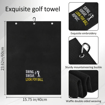 Funny Microfiber Premium Golf Towel, Embroidered Golf Towels for Golf Bags for Men&Women, Golf Accessories for Men Golfers