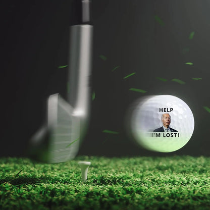 4 Pack Help I'm Lost Golf Balls Funny Novelty Humorous Confused Golf Balls for Golfer Dad,Great Gift For Golf Lovers