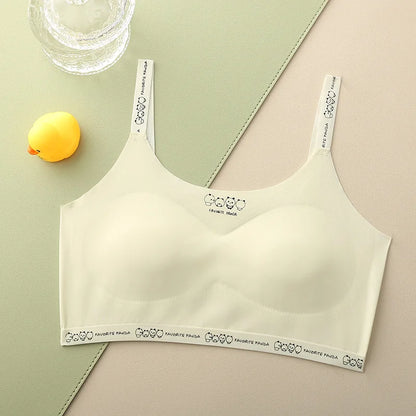 Girls Training Bras Ice Silk Seamless Development Period Underwear for Kids Students Junior High School Teen 8-16Years Sport Bra