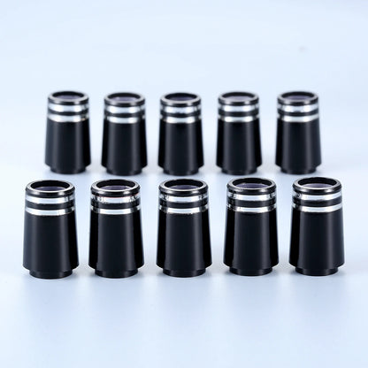 10Pcs Plastic Golf Club Ferrules Sleeve with Two Silver Ring Tips Size 0.370 for Irons Club Shafts Accessories 9.4x22.04x13.6mm