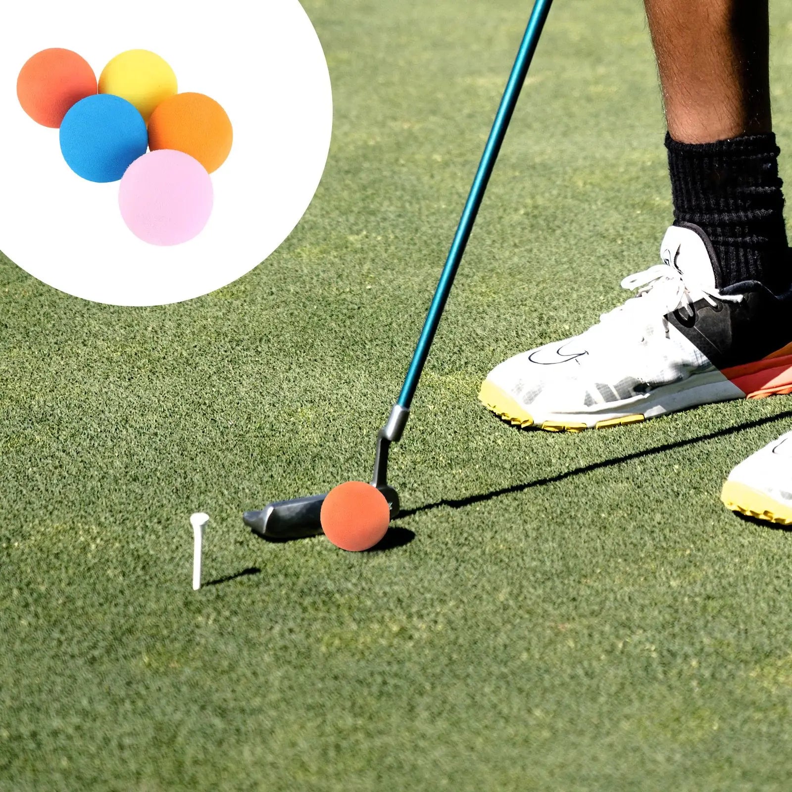 5pcs 60mm Soft Training Balls for Indoor Practice Bright Color Lightweight Portable Eva Material Golf Supplies