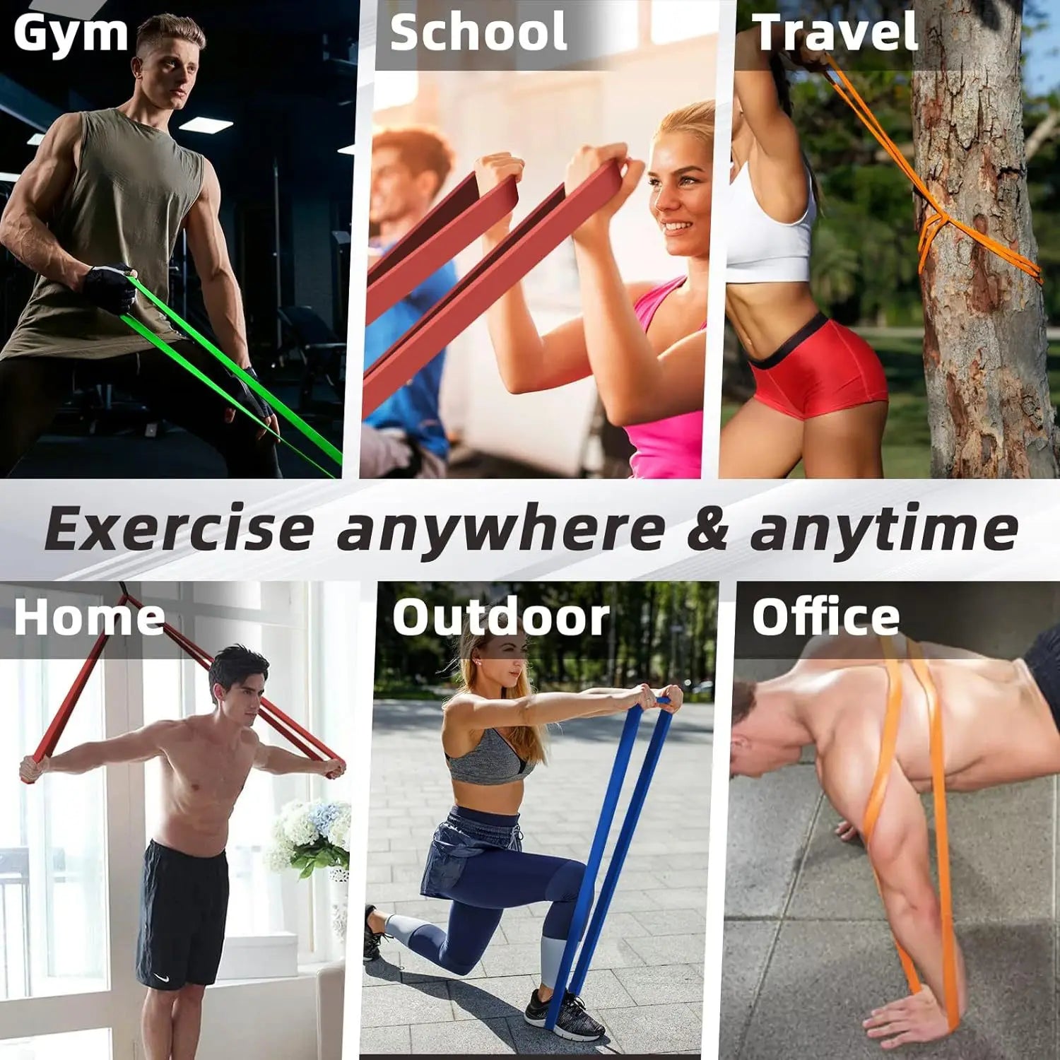 Sports Resistance Loop Bands for Men and Women Durable Elastic Bands for Strength Cardio Mobility and Cross Training Gym pilate