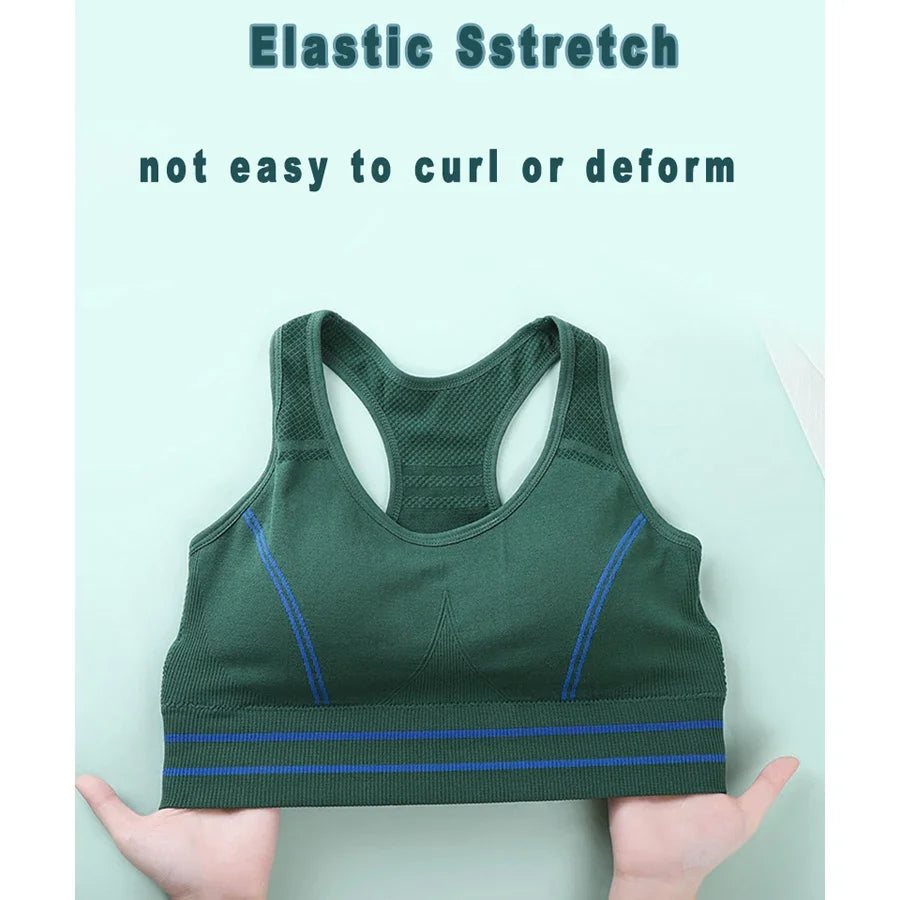 Sports Bra for Women, Back Padded Strappy Sports Bras Medium Support Yoga Bra with Fixed Cups