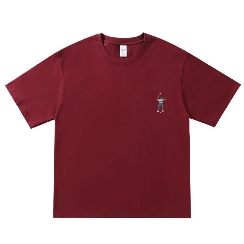 Summer New Golf T-shirt Unisex Golf Round Neck Top Breathable Loose Sports T-shirt Golf Wear for Men and Women
