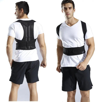 Sports Safety Neoprene Nylon Posture Corrector Black Adjustable Shoulder Brace Prevents Slouching Belt Clavicle Spine