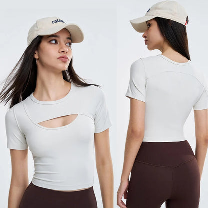 Fitness Clothing Short Sleeve Women Tight Sexy Athletic Tops Quick Drying t-shirt Yoga Clothing
