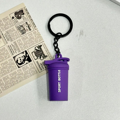 Simulation Dumbbells Keyring Kettlebells Water Cups Cool Creative Bag Charm Fitness Series Pendant Car Key Ornament