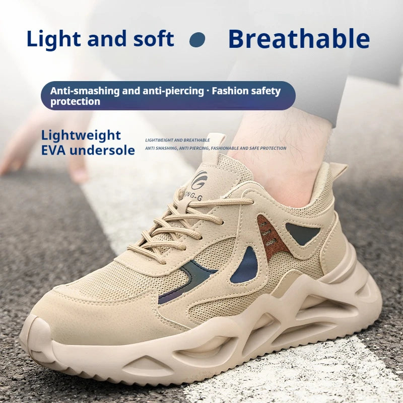 Safety Shoes for Men Anti-impact and Anti-piercing Work Shoes Fashionable Men's Sports Shoes Lightweight Protective Boots 38-46