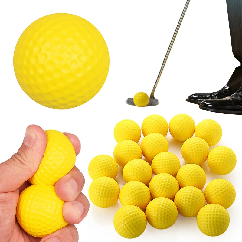 42.67mm Yellow PU Golf Training Balls Practice Balls for Beginners Pros High Quality Soft Surface Golf Balls Good Elasticity ZYF