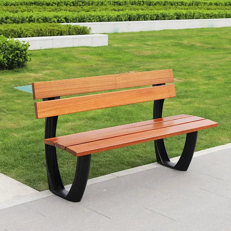 Luxury Aluminum Bench Furniture Metal Wpc Wooden Benches Seat Garden Patio Outdoor Park Benches