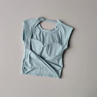 Sports Bras Anti-shock Sports Vest with Chest Pad Hot Girl A-shaped Waist-closed Sleeveless Hollow Outer Wear Fitness Yoga Vest