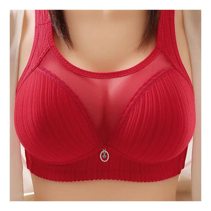 Sexy Women Bra with Chest Pad No Steel Ring Traceless Underwear Non-slip Wide Shoulder Strap Push-up Bra Anti-light Ladies Sport