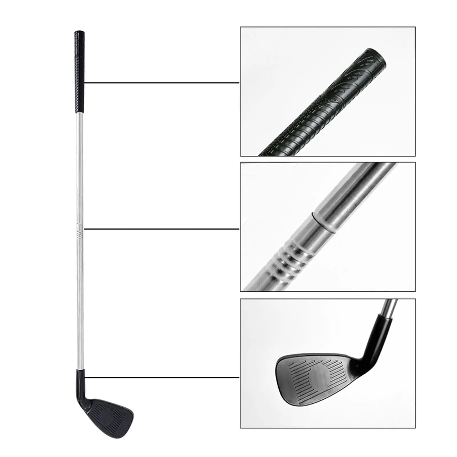 Golf Chipper Club with 2 Golf Balls Portable Telescopic Golf Shaft Golf Wedge Right Handed for Adults Kids Golf Training