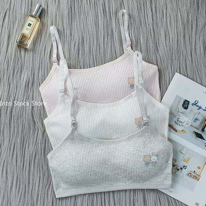 8-16 Years Kids Bras Young Girls Underwear Teenage Training Bras Women Cotton Kids cute Brassiere Tube Tops Girl's Sport Bras