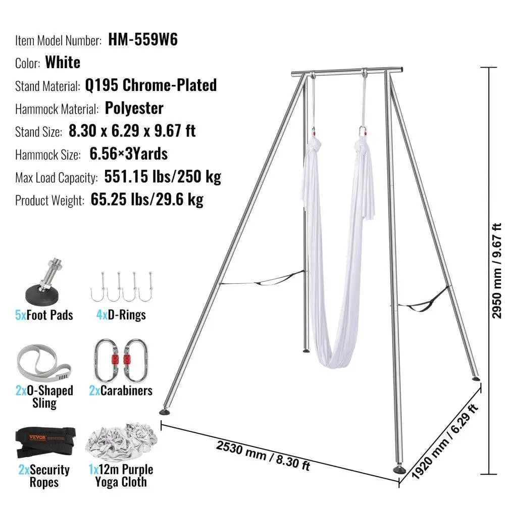 9.67ft Aerial Yoga Frame with Hammock – Indoor Swing Stand