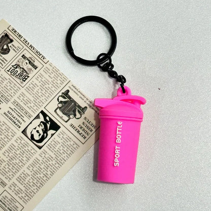 Simulation Dumbbells Keyring Kettlebells Water Cups Cool Creative Bag Charm Fitness Series Pendant Car Key Ornament
