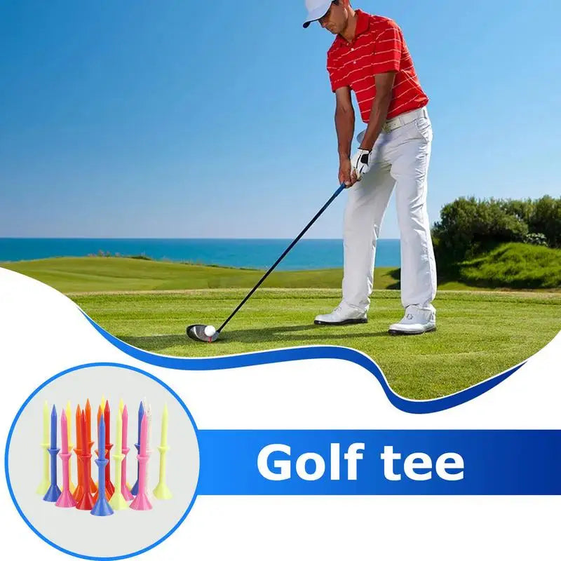 Golf Tees Plastic Tee Value 50 Pcs Durable Colored Tee 83mm golf studs Used for Practice Mat Driving Range accessories