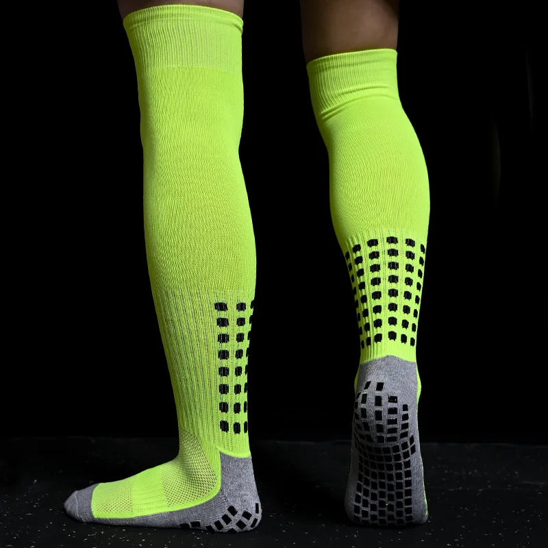 Men New Soccer Socks Breathable and Women Non-Slip Knee High Towel Bottom Cycling Hiking Sports Training Long Football Socks