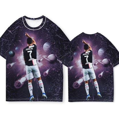 Soccer Star T-shirt Short Sleeve Men and Women Summer 2025 New C Rom Training Clothes Body Shirt Quick Dry and Breathable