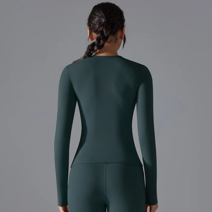 Yoga Shirts For Women Long Sleeve Winter Fitness Running Gym Clothes Workout Dry Fit Breathable High Elastic Sports Top