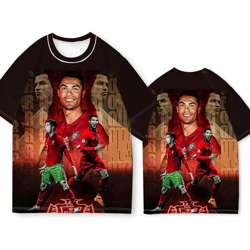 Soccer Star T-shirt Short Sleeve Men and Women Summer 2025 New C Rom Training Clothes Body Shirt Quick Dry and Breathable