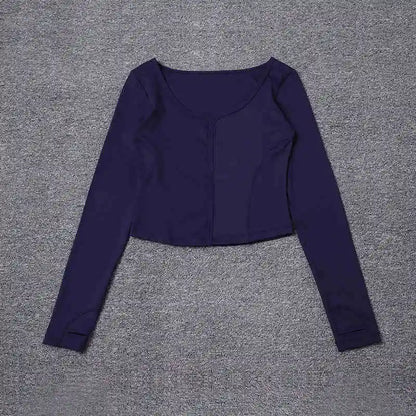 Fitness yoga clothing for women, short-sleeved sportswear with a square neck, autumn 2025, quick-drying, breath, and slimming.