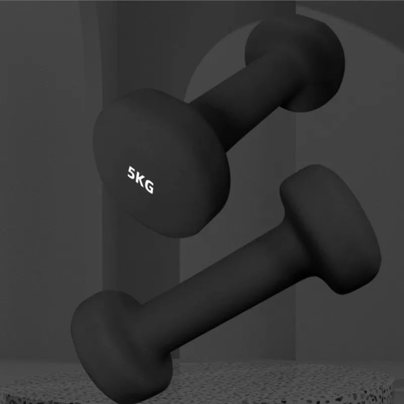 Yoga Flat Head Scrub Impregnated Plastic Dumbbells For Men And Women Home Exercise Sports Equipment Solid Cast Iron Dumbbells