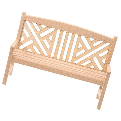 Mini Bench Model Baby Wood Miniature Wooden Furniture Adorn House Small Benches