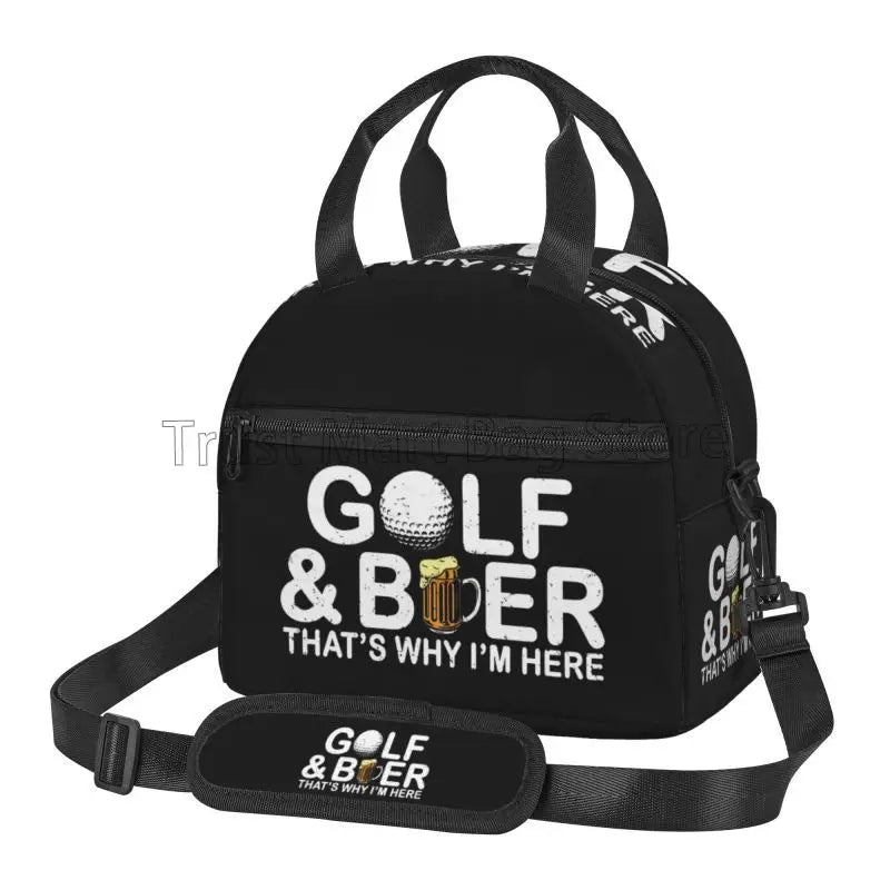 Golf Lunch Box Ball Portable Insulated Lunch Bags Reusable Cooler Tote Bag for Girls Boys Women School Work Travel Picnic Gifts
