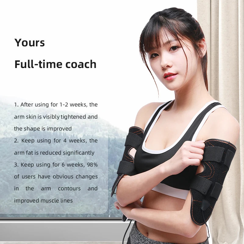 Electric Muscle Stimulator ABS Toning Belt,Gym Sports Weight Loss Body Shaper Vibrator Arm Belly Waist Massager EMS Arm Traine