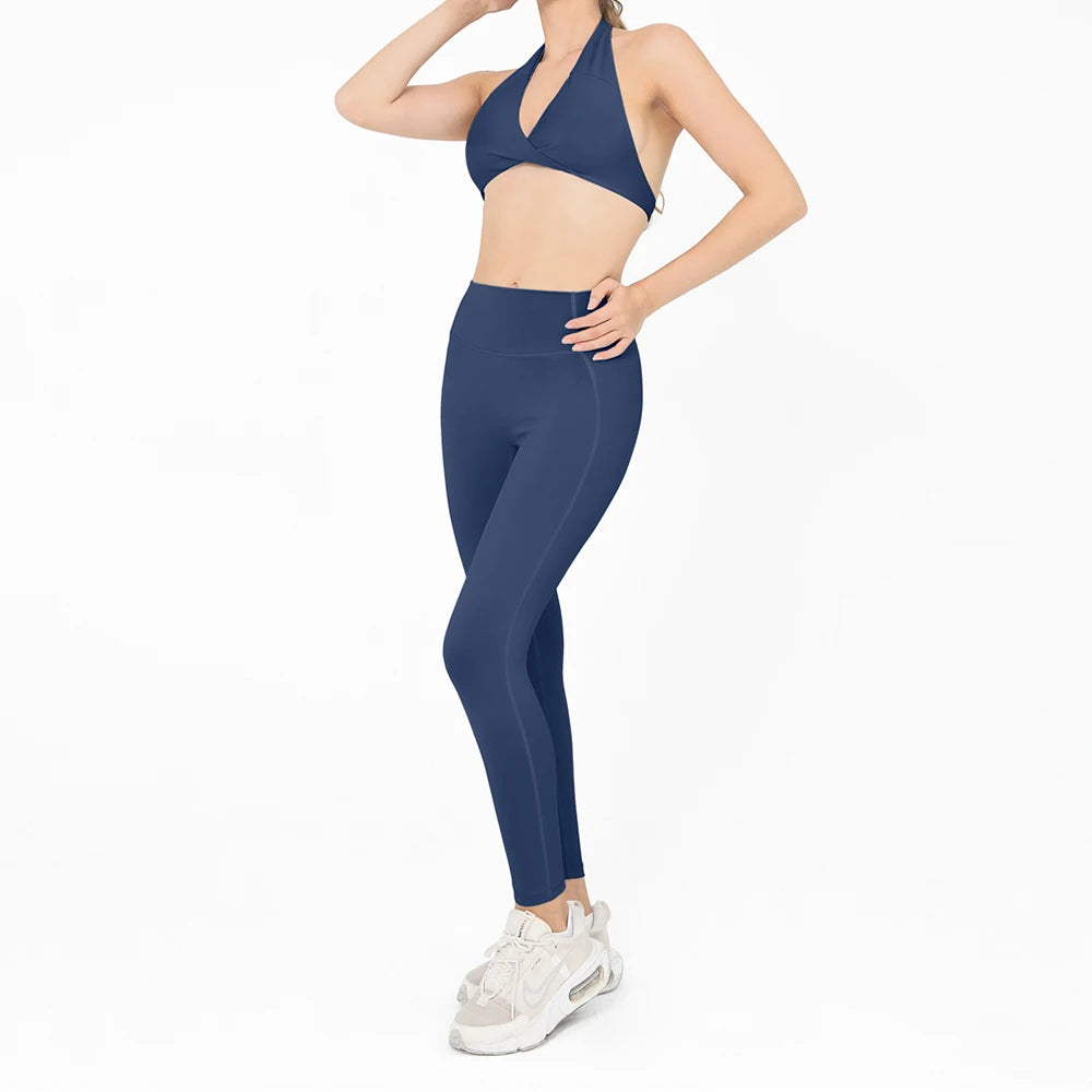 2 Pieces Yoga Set Women Gym Tracksuit Sport Bras Fitness Leggings Outfits Workout Suits Ladies Training Clothes Sets Sportwear