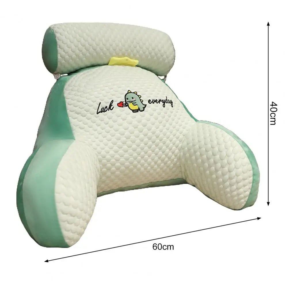Sit Up Pillow Cartoon Print Bed Reading Pillow with Arm Support Detachable Backrest Cushion for Sofa for Reading for Ultimate