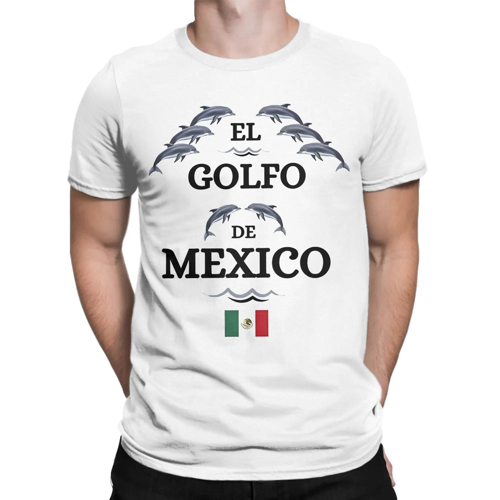 El Golfo De Mexico America Men's T Shirt  Vintage Tee Shirt Short Sleeve Round Collar T-Shirts Pure Cotton Plus Size Tops