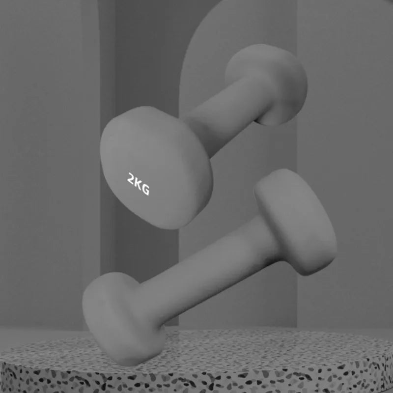 Yoga Flat Head Scrub Impregnated Plastic Dumbbells For Men And Women Home Exercise Sports Equipment Solid Cast Iron Dumbbells