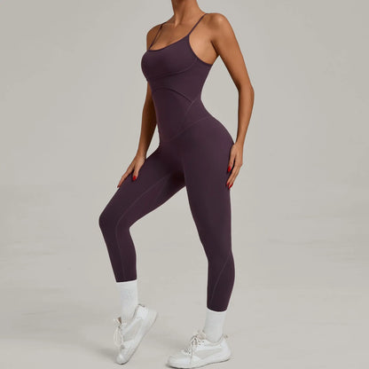 Yoga Jumpsuits Sports Fitness Peach Hip Slim Cross-adjustable Shoulder Straps One-piece Workout Clothing Gym Bodysuit for Women