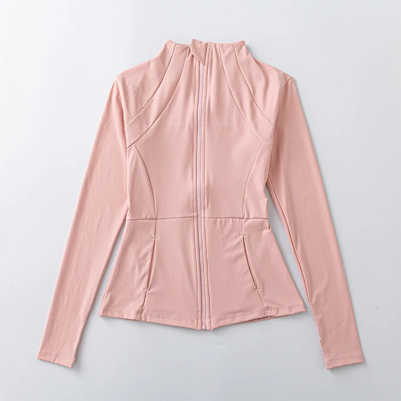 Yoga Clothes Windbreaker Women's Autumn Winter Professional Sports Jogging Cycling Long-sleeved Fitness Running Shirts Tops Gym