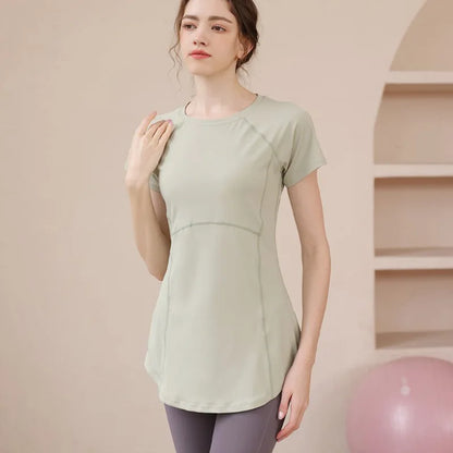 2024 Yoga Clothes Women Top Short Sleeve Sportswear Woman Gym Running T-shirt Yoga Wear Fitness Pilates Blouse Yoga Clothing