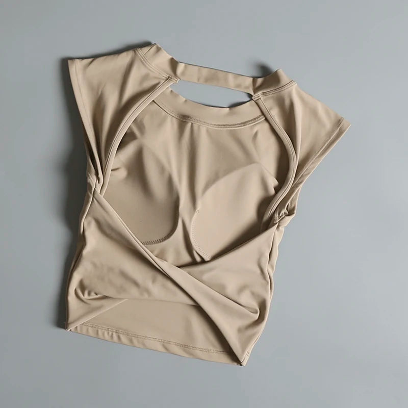 Sports Bras Anti-shock Sports Vest with Chest Pad Hot Girl A-shaped Waist-closed Sleeveless Hollow Outer Wear Fitness Yoga Vest