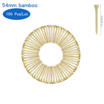Golf Tees Package of 100 Bamboo Wooden Tees 42mm 54mm 70mm 83mm Length Golf Ball Holder Drop Ship